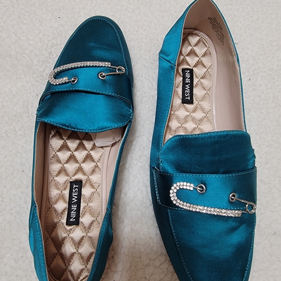 Nine West Greenish-Blue Satin Flats Size US 9.5 - Picture 5 of 5
